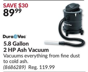 Princess Auto 5.8 gallon 2 hp ash vacuum offer