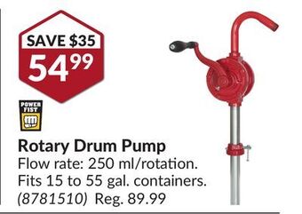 Princess Auto Rotary drum pump offer