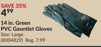 Princess Auto 14 in. green pvc gauntlet gloves offer