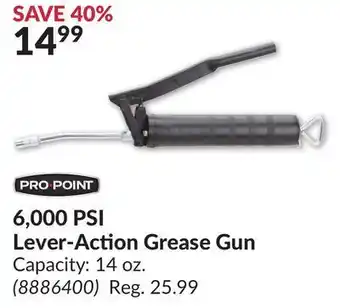Princess Auto Pro•point 6, 000 psi lever-action grease gun offer