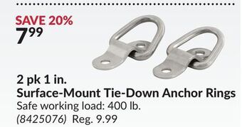 Princess Auto 2 pk 1 in. surface-mount tie-down anchor rings offer