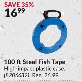Princess Auto 100 ft steel fish tape offer