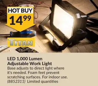 Princess Auto Led 1, 000 lumen adjustable work light offer