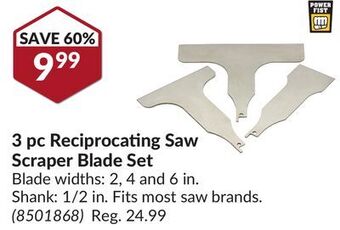 Princess Auto 3 pc reciprocating saw scraper blade set offer