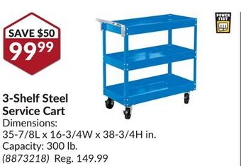 Princess Auto 3-shelf steel service cart offer