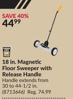 Princess Auto 18 in. magnetic floor sweeper with release offer