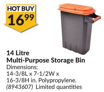 Princess Auto 14 litre multi-purpose storage bin offer