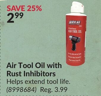 Princess Auto Air tool oil with rust inhibitors offer
