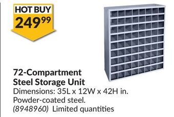 Princess Auto 72-compartment steel storage unit offer