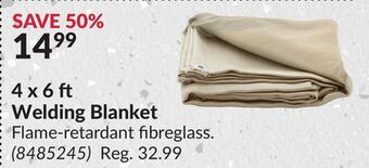 Princess Auto 4 x 6 ft welding blanket offer
