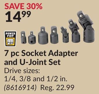Princess Auto 7 pc socket adapter and u-joint set offer