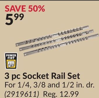 Princess Auto 3 pc socket rail set offer