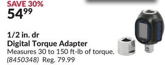 Princess Auto 1/2 in. dr digital torque adapter offer