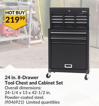 Princess Auto 24 in. 8-drawer tool chest and cabinet set offer