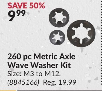Princess Auto 260 pc metric axle wave washer kit offer