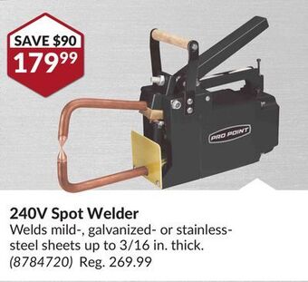 Princess Auto 240v spot welder welds offer