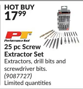 Princess Auto 25 pc screw extractor set offer