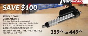 Princess Auto 12v dc 2, 000 lb linear actuators offer