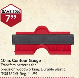 Princess Auto 10 in. contour gauge offer