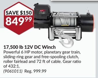 Princess Auto 17,500 lb 12v dc winch offer