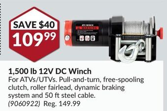 Princess Auto 1 500 lb 12v dc winch offer