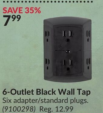 Princess Auto 6-outlet black wall tap offer
