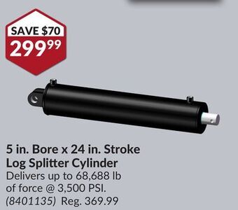 Princess Auto 5 in. bore x 24 in. stroke log splitter cylinder offer