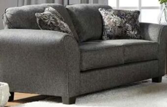 Bad Boy Superstore Fabric loveseat with accent pillows offer