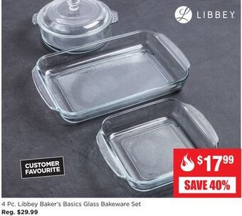 Kitchen Stuff Plus 4 pc. libbey baker's basics glass bakeware set offer