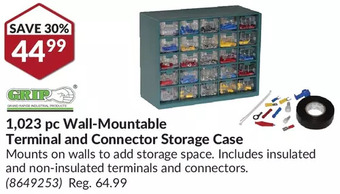 Princess Auto Grip 1,023 pc wall-mountable terminal and connector storage case offer