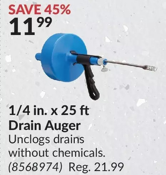 Princess Auto 1/4 in. x 25 ft drain auger offer