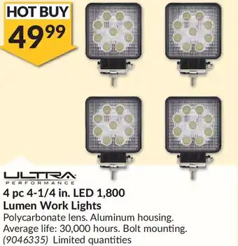 Princess Auto Ultra performance 4 pc 4-1/4 in. led 1,800 lumen work lights offer