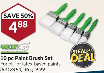 Princess Auto Grip 10 pc paint brush set offer