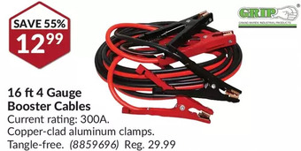 Princess Auto Grip 16 ft 4 gauge booster cables offer