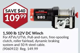 Princess Auto Erickson 1,500 lb 12v dc winch offer