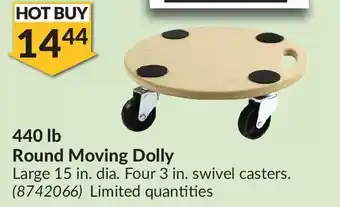 Princess Auto 440 lb round moving dolly offer