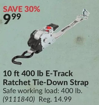 Princess Auto 10 ft 400 lb e-track ratchet tie-down strap offer