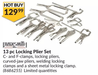 Princess Auto Mr. blacksmith 13 pc locking plier set offer