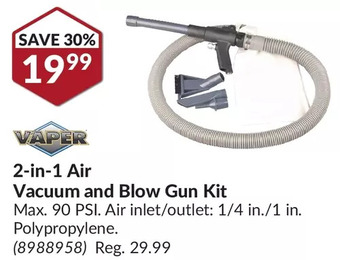 Princess Auto Vaper 2-in-1 air vacuum and blow gun kit offer