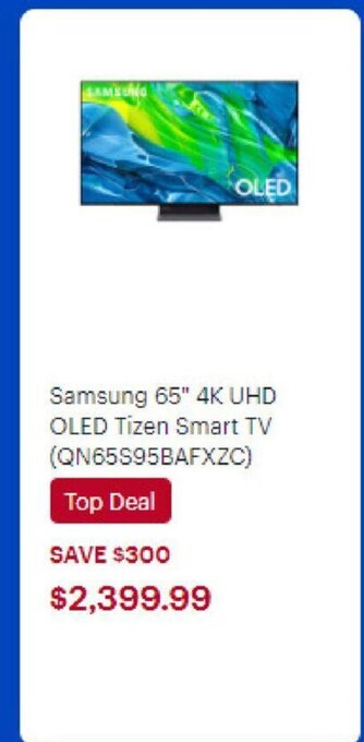 Best Buy Samsung 65'' 4K UHD OLED tizen smart TV offer