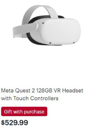 Best Buy Meta quest 2 128gb VR headset with touch controllers offer