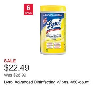 Costco Lysol advanced disinfecting wipes, 480-count offer