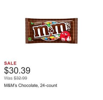 Costco M&m's chocolate, 24-count offer