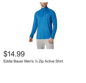 Costco Eddie bauer men's ¼ zip active shirt offer