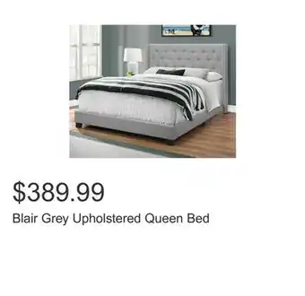 Costco Blair grey upholstered queen bed offer