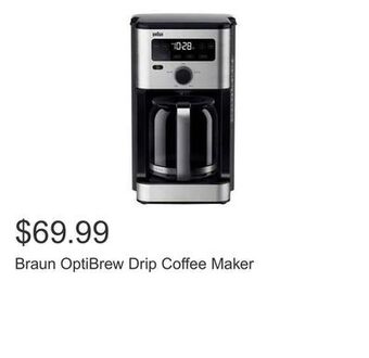 Costco Braun optibrew drip coffee maker offer
