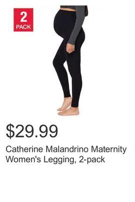 Costco Catherine malandrino maternity women's legging, 2-pack offer