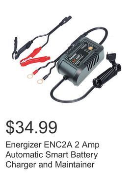 Costco Energizer enc2a 2 amp automatic smart battery charger and maintainer offer