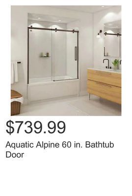 Costco Aquatic alpine 60 in. bathtub door offer