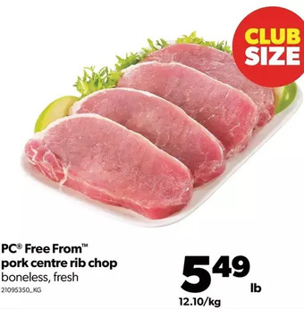 Real Canadian Superstore Pc free from pork centre rib chop offer